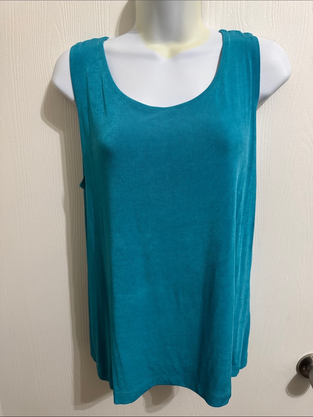 Chico’s Bright Vibrant Teal Blue Tank Top Women’s Size 2 Large Office Careerwear